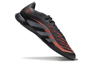 Adidas Predator 25 Elite IC Low-Tops Football Shoes - Black/Grey/Red