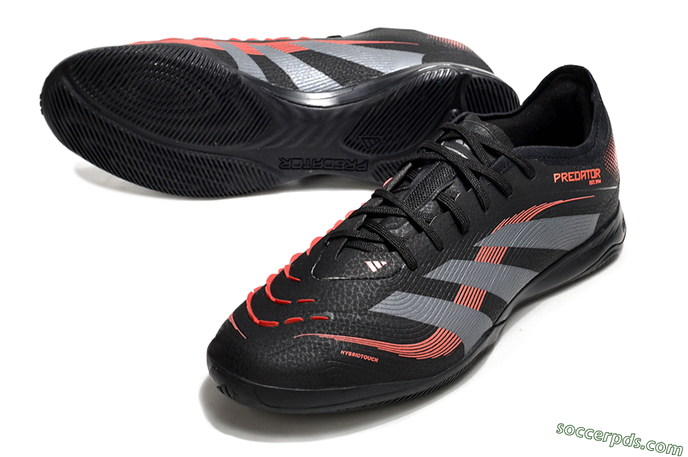 Adidas Predator 25 Elite IC Low-Tops Football Shoes - Black/Grey/Red 3