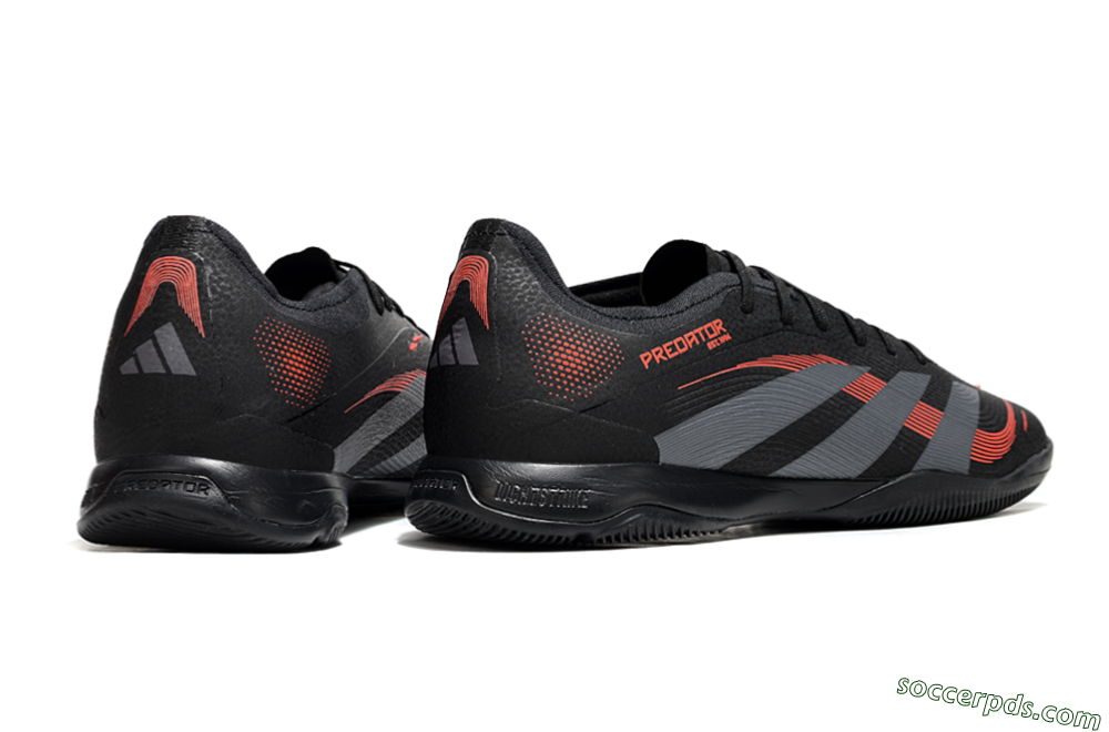 Adidas Predator 25 Elite IC Low-Tops Football Shoes - Black/Grey/Red 6
