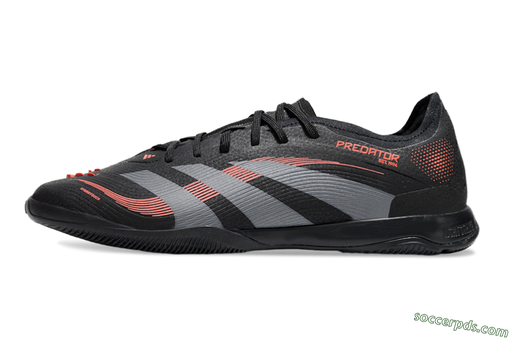 Adidas Predator 25 Elite IC Low-Tops Football Shoes - Black/Grey/Red 2