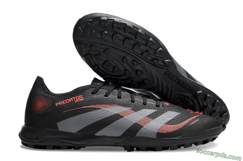 Adidas Predator 25 Elite TF Low-Tops Football Shoes - Black/Grey/Red 1