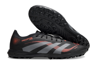 Adidas Predator 25 Elite TF Low-Tops Football Shoes - Black/Grey/Red