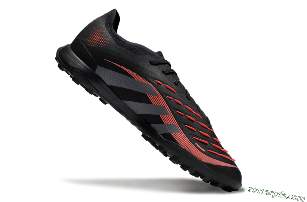 Adidas Predator 25 Elite TF Low-Tops Football Shoes - Black/Grey/Red 4