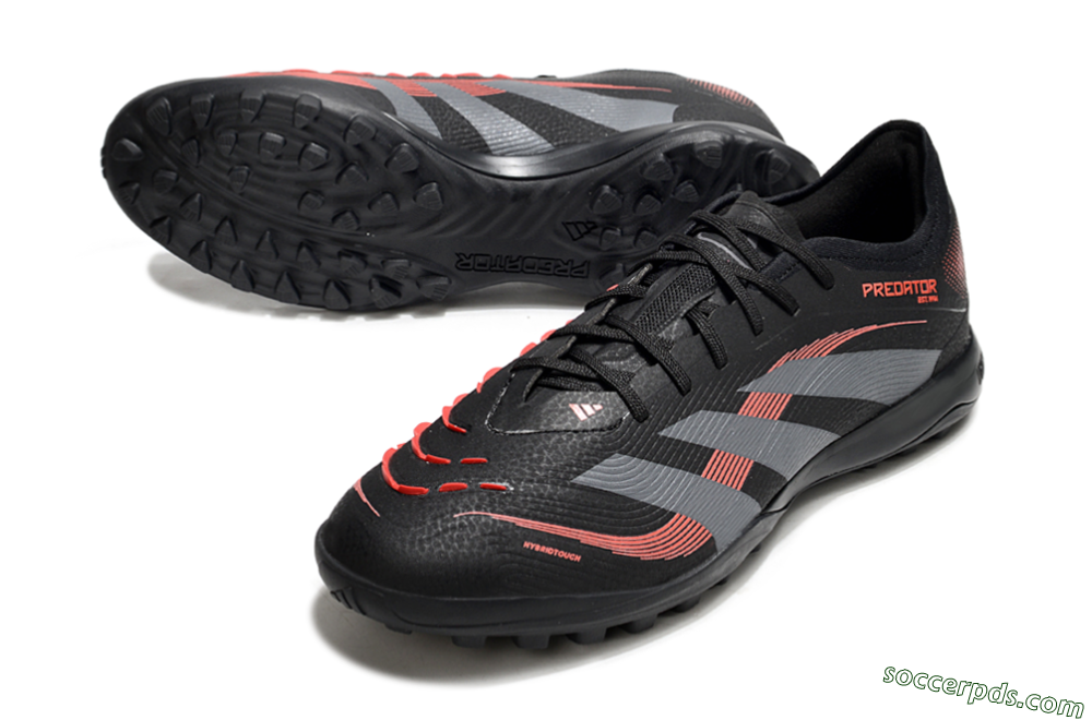 Adidas Predator 25 Elite TF Low-Tops Football Shoes - Black/Grey/Red 3