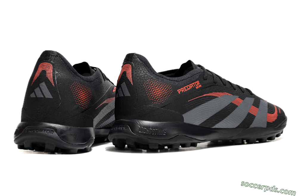 Adidas Predator 25 Elite TF Low-Tops Football Shoes - Black/Grey/Red 6