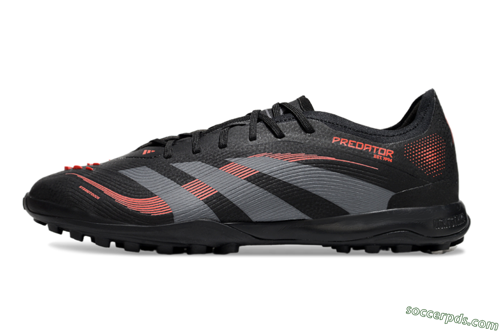 Adidas Predator 25 Elite TF Low-Tops Football Shoes - Black/Grey/Red 2