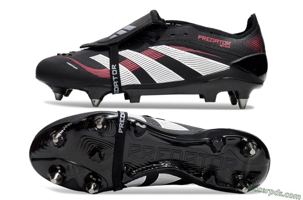 Adidas Predator 25 Elite Foldover Tongue SG Low-Tops Football Boots - Black/White/Red 0