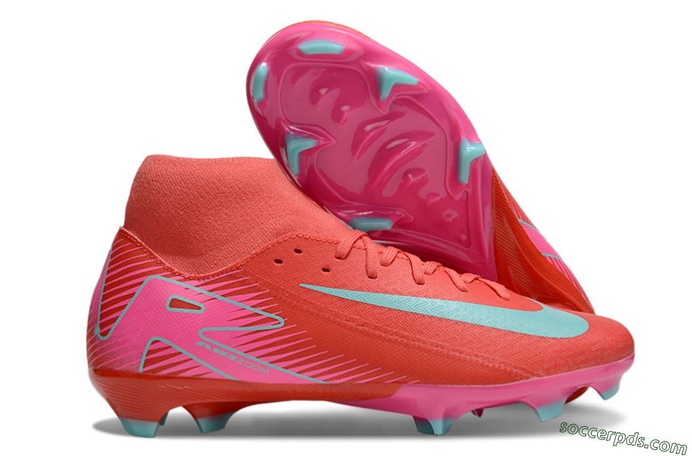 Nike Air Zoom Mercurial Superfly 10 Elite FG High-Tops Football Boots - Red/Jade/Pink 1