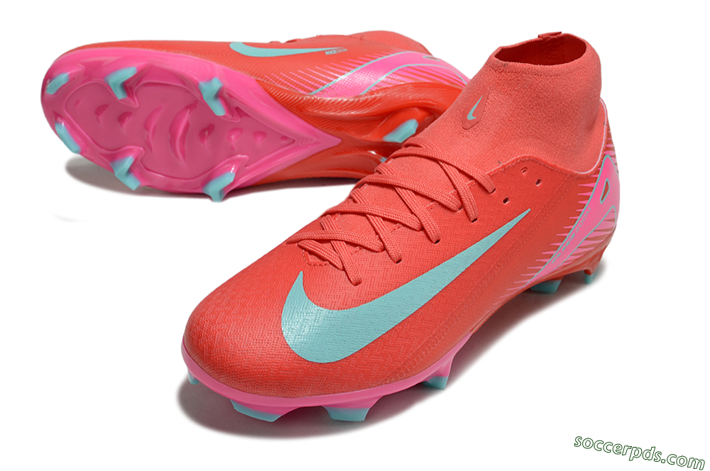 Nike Air Zoom Mercurial Superfly 10 Elite FG High-Tops Football Boots - Red/Jade/Pink 3