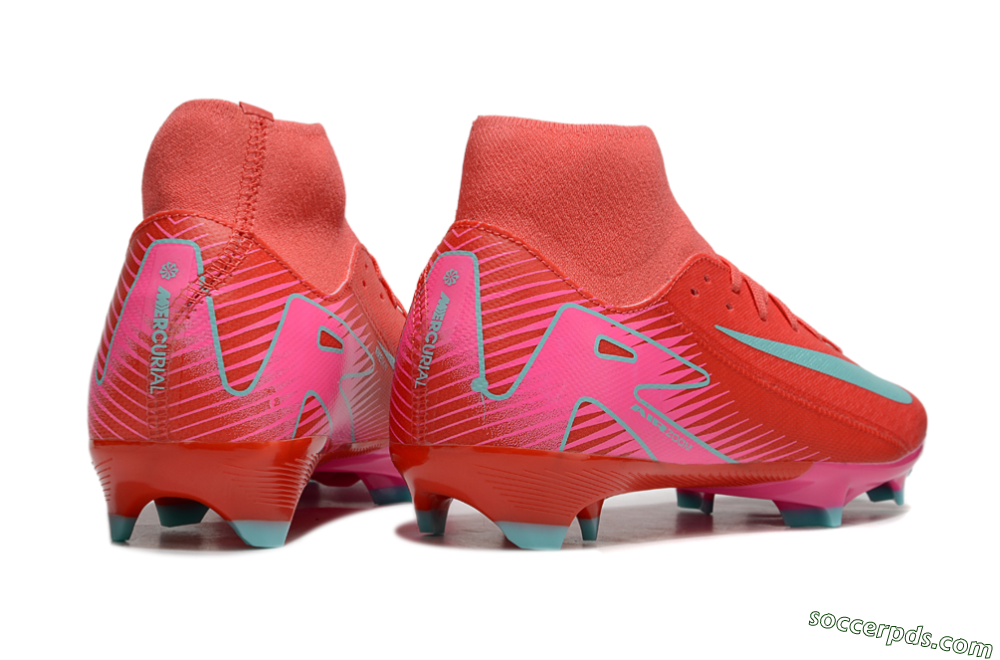 Nike Air Zoom Mercurial Superfly 10 Elite FG High-Tops Football Boots - Red/Jade/Pink 6