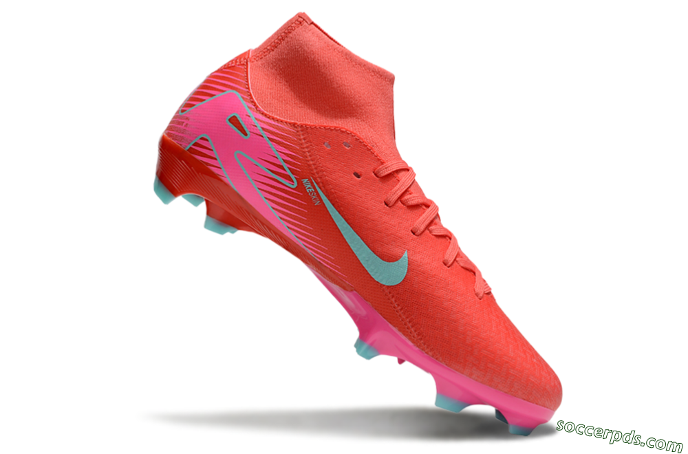 Nike Air Zoom Mercurial Superfly 10 Elite FG High-Tops Football Boots - Red/Jade/Pink 4