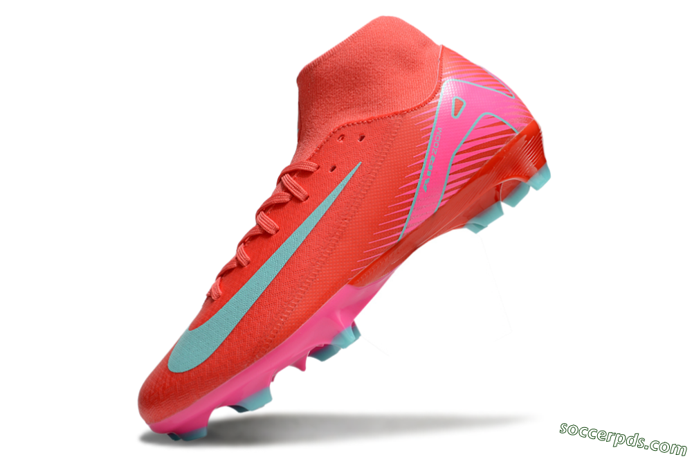 Nike Air Zoom Mercurial Superfly 10 Elite FG High-Tops Football Boots - Red/Jade/Pink 5