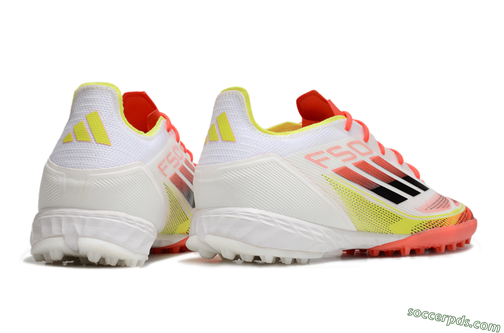 Adidas F50 Pro TF Low-Tops Football Shoes - White/Red/Yellow 6