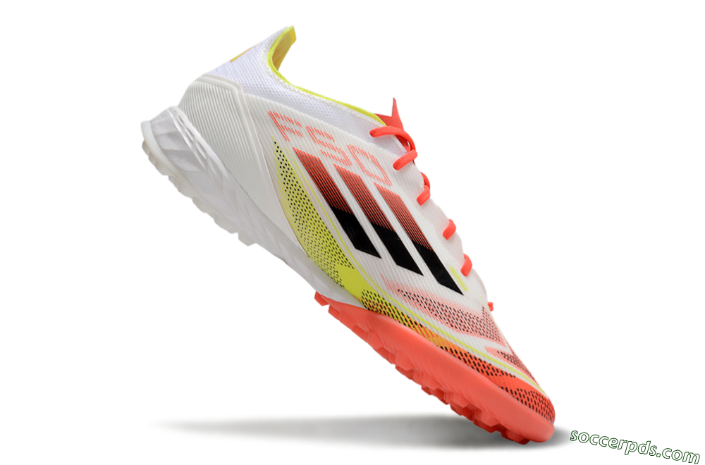 Adidas F50 Pro TF Low-Tops Football Shoes - White/Red/Yellow 4