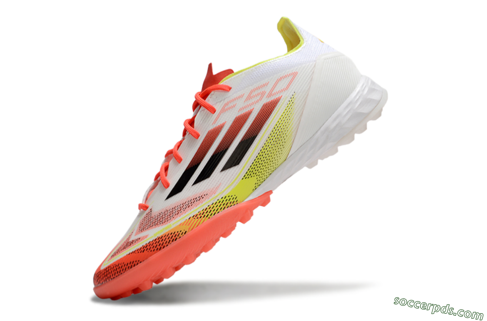 Adidas F50 Pro TF Low-Tops Football Shoes - White/Red/Yellow 5