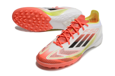 Adidas F50 Pro TF Low-Tops Football Shoes - White/Red/Yellow