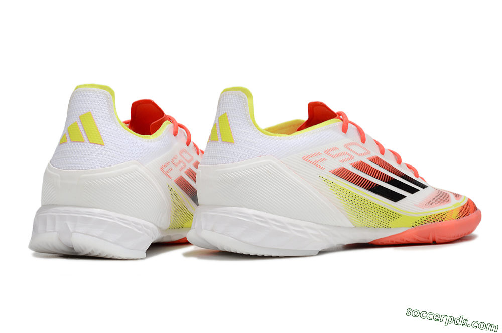 Adidas F50 Pro IC Low-Tops Football Shoes - White/Red/Yellow 6