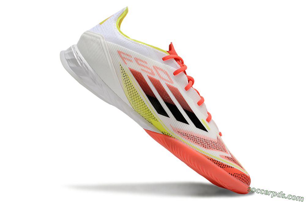 Adidas F50 Pro IC Low-Tops Football Shoes - White/Red/Yellow 4
