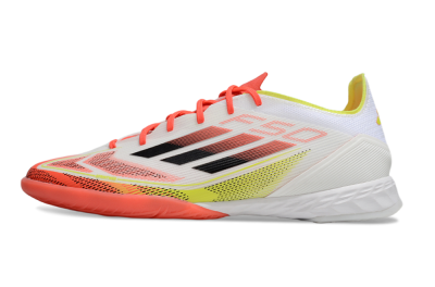 Adidas F50 Pro IC Low-Tops Football Shoes - White/Red/Yellow