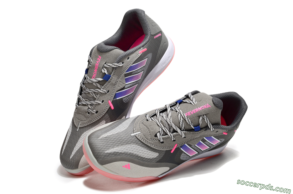Adidas Fevernova IC Low-Tops Football Shoes - Grey/Purple/Pink 3