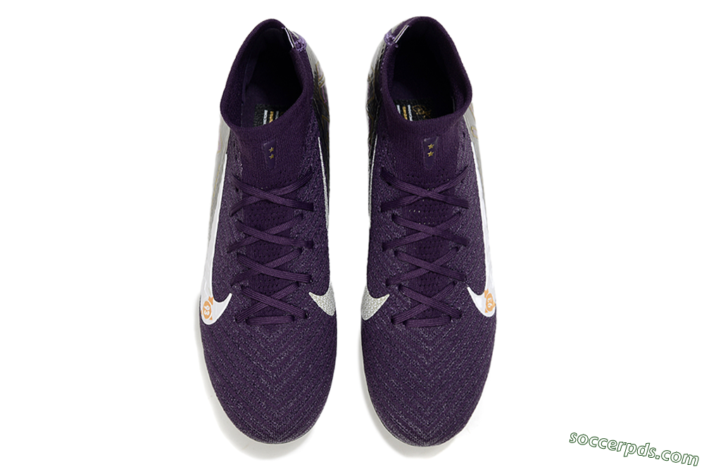 Nike Air Zoom Mercurial Superfly 10 Elite SG High-Tops Football Boots - Purple/White/Gold 4