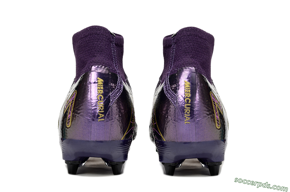 Nike Air Zoom Mercurial Superfly 10 Elite SG High-Tops Football Boots - Purple/White/Gold 5