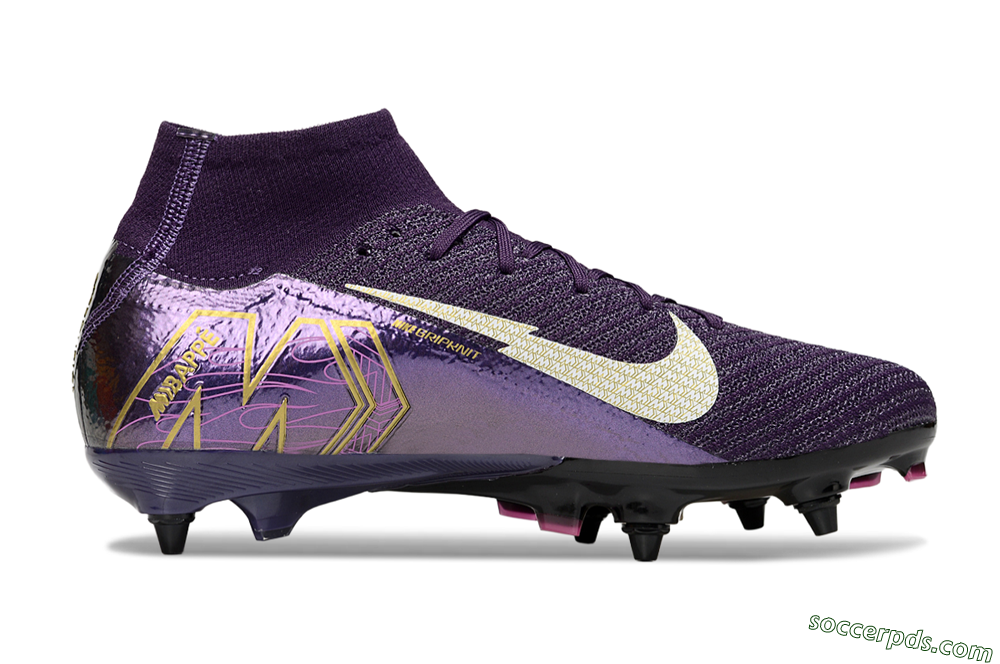 Nike Air Zoom Mercurial Superfly 10 Elite SG High-Tops Football Boots - Purple/White/Gold 7