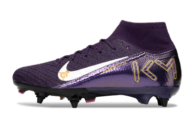 Nike Air Zoom Mercurial Superfly 10 Elite SG High-Tops Football Boots - Purple/White/Gold