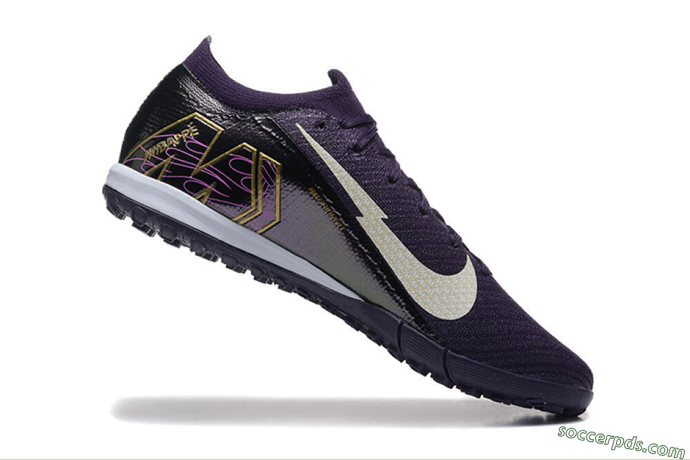 Nike Air Zoom Mercurial Vapor 16 Elite TF Low-Tops Football Shoes - Purple/White/Gold 7
