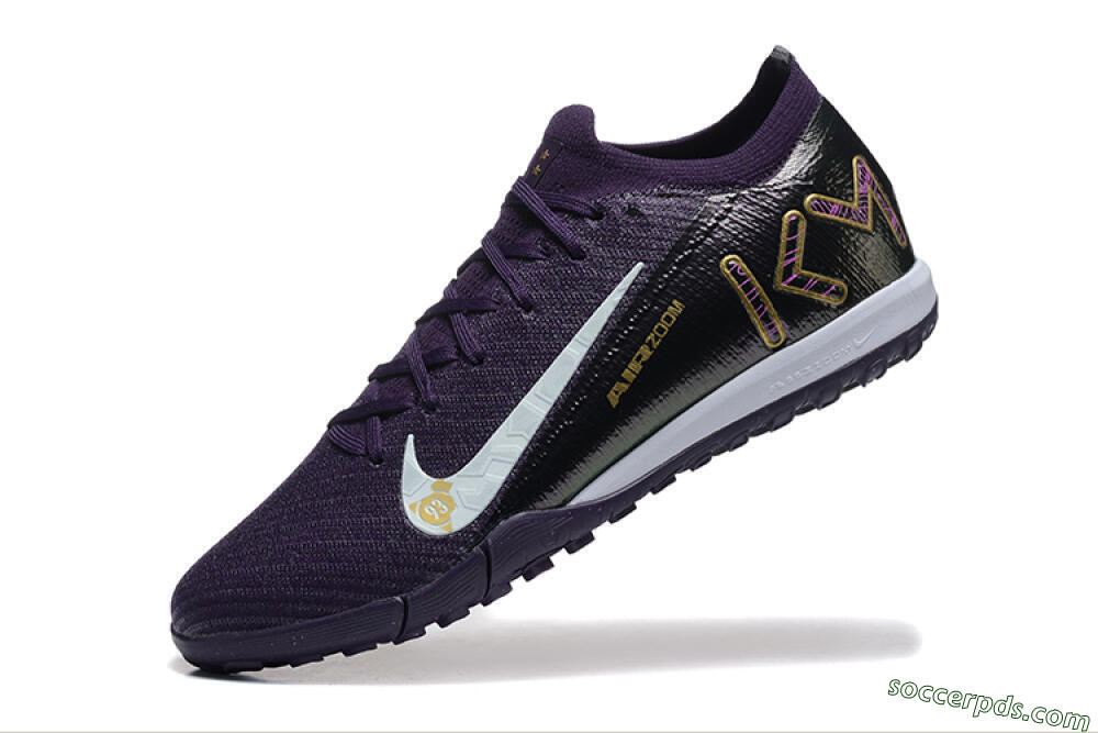 Nike Air Zoom Mercurial Vapor 16 Elite TF Low-Tops Football Shoes - Purple/White/Gold 8