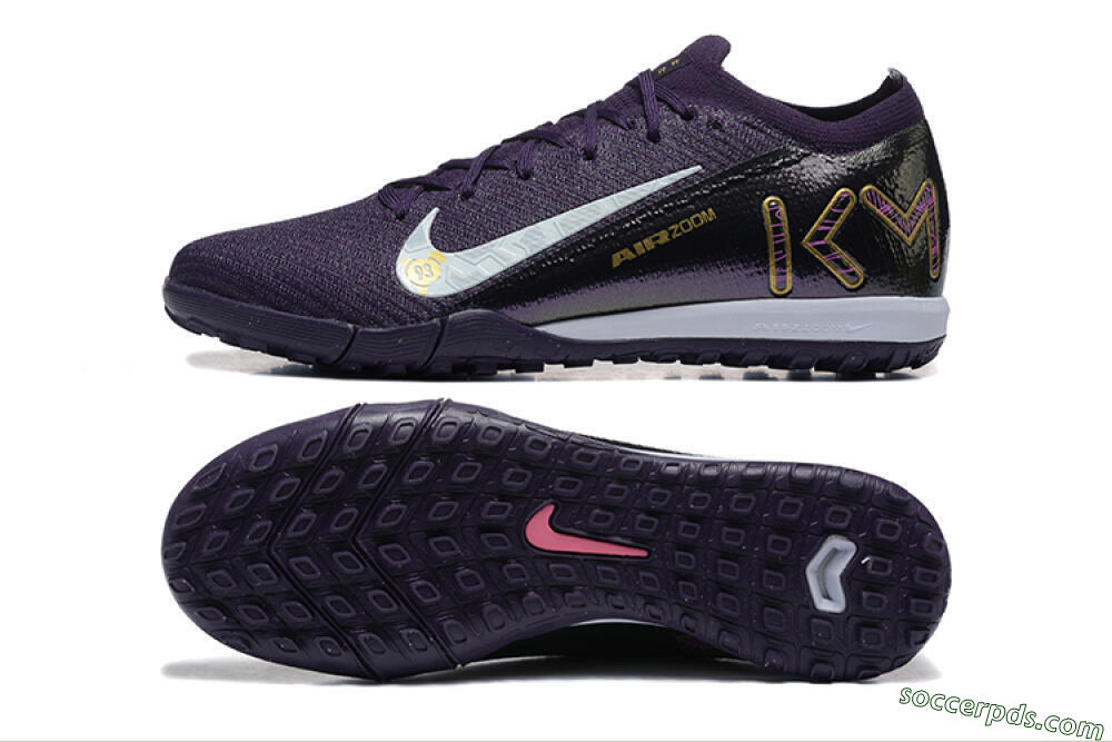 Nike Air Zoom Mercurial Vapor 16 Elite TF Low-Tops Football Shoes - Purple/White/Gold 0