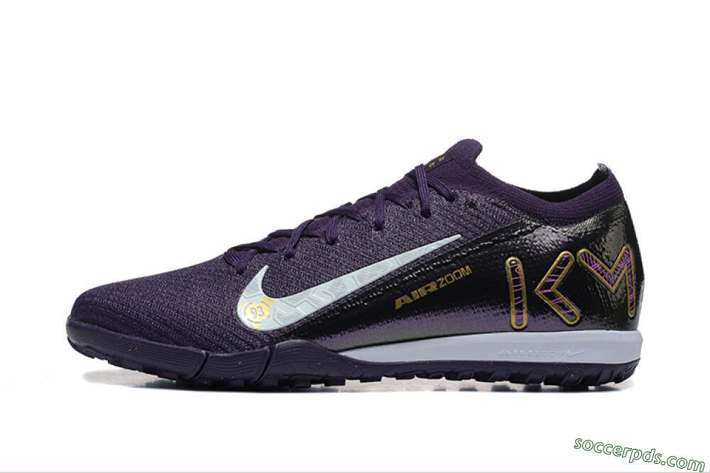 Nike Air Zoom Mercurial Vapor 16 Elite TF Low-Tops Football Shoes - Purple/White/Gold 2