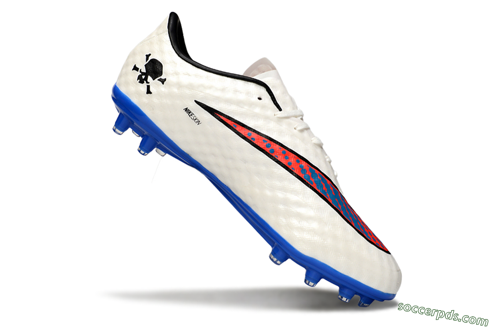 Nike Hypervenom Phantom FG Low-Tops Football Boots - White/Red/Blue 4