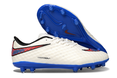 Nike Hypervenom Phantom FG Low-Tops Football Boots - White/Red/Blue