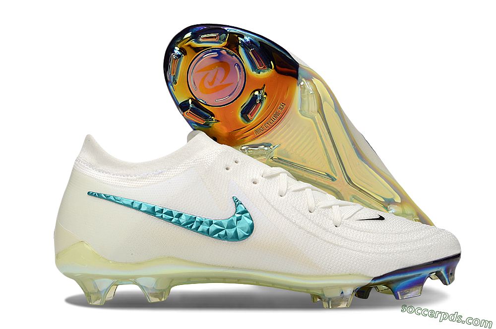 Nike Phantom GX Elite FG Low-Tops Football Boots - Beige/Blue/Black 1