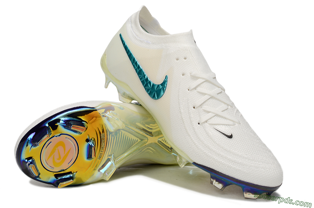Nike Phantom GX Elite FG Low-Tops Football Boots - Beige/Blue/Black 3