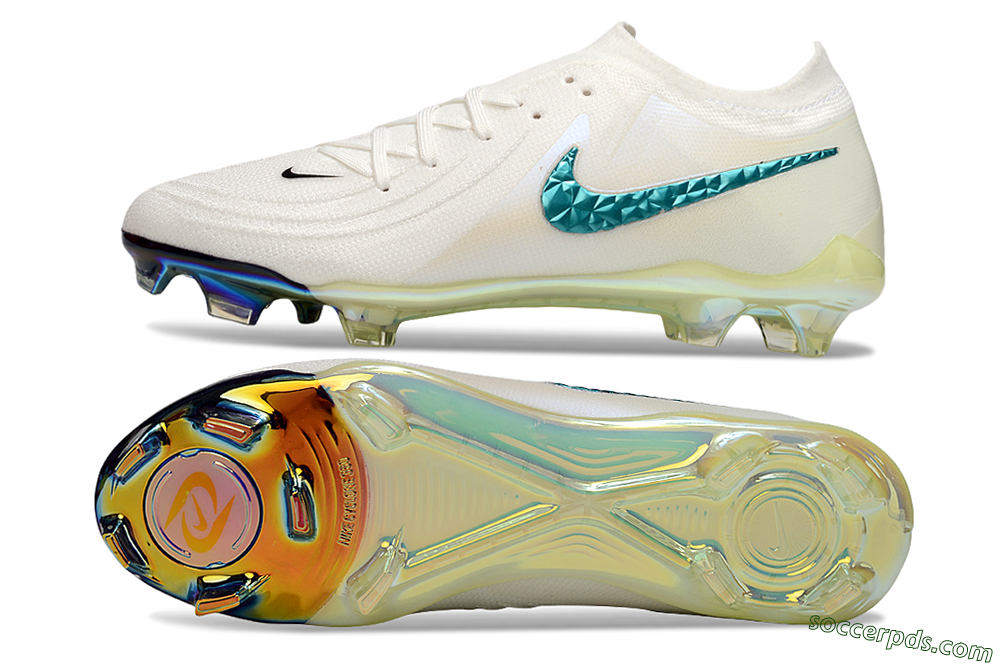 Nike Phantom GX Elite FG Low-Tops Football Boots - Beige/Blue/Black 0