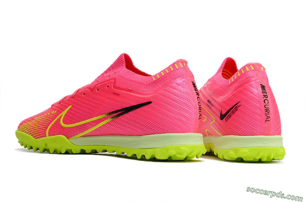 Nike Air Zoom Mercurial Vapor 15 Elite TF Low-Tops Football Shoes - Pink/Yellow/Black 5