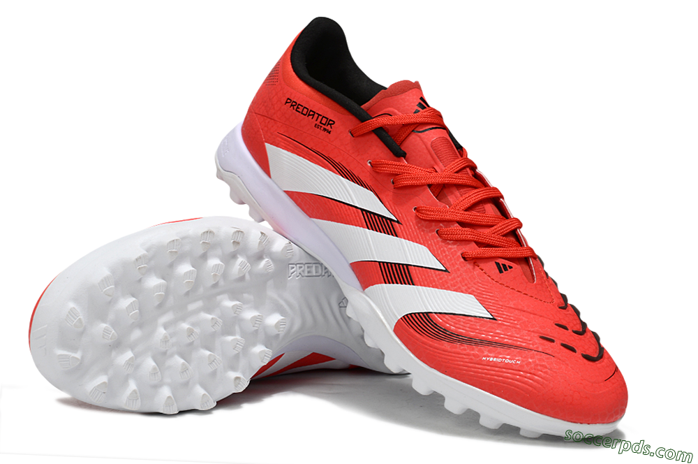 Adidas Predator 24 Elite TF Low-Tops Football Shoes - Red/White/Black 2