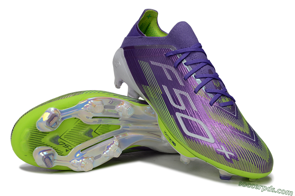 Adidas F50+ Elite Lightstrike Pro FG Low-Tops Football Boots - Purple/Yellow/White 3