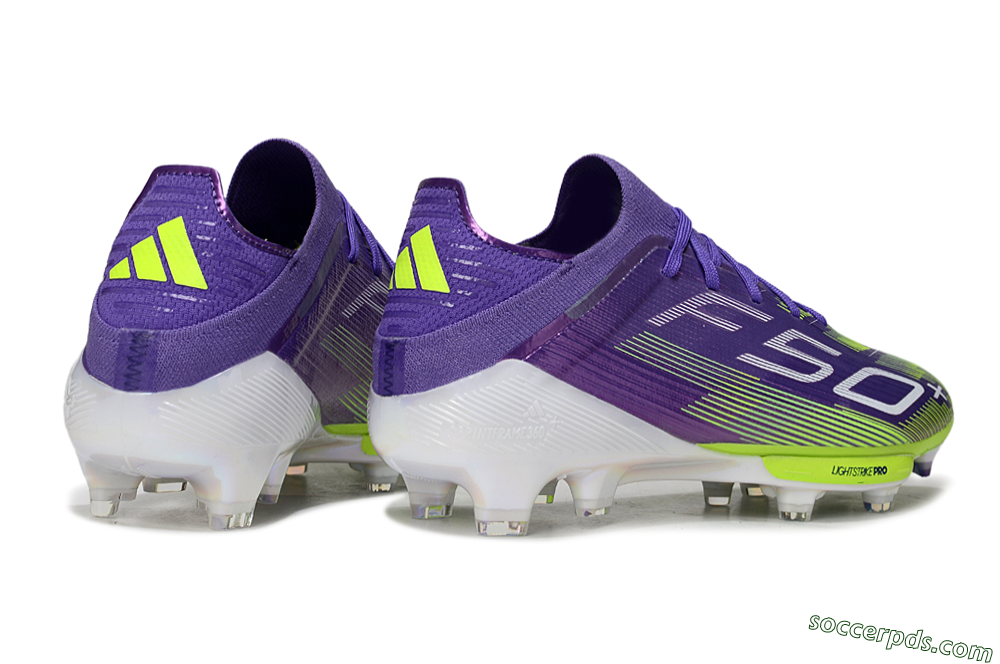 Adidas F50+ Elite Lightstrike Pro FG Low-Tops Football Boots - Purple/Yellow/White 6
