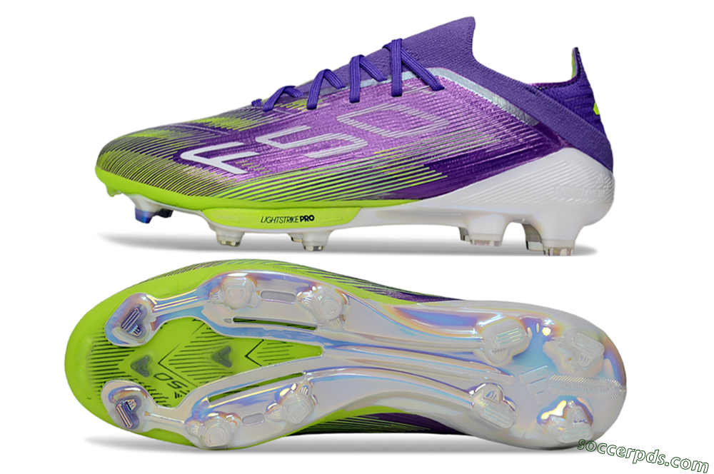 Adidas F50+ Elite Lightstrike Pro FG Low-Tops Football Boots - Purple/Yellow/White 0