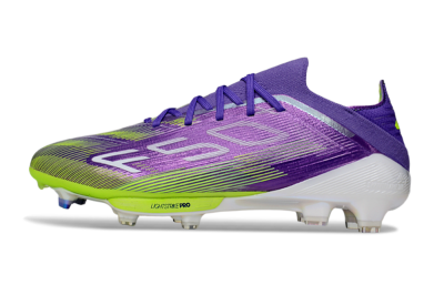Adidas F50+ Elite Lightstrike Pro FG Low-Tops Football Boots - Purple/Yellow/White