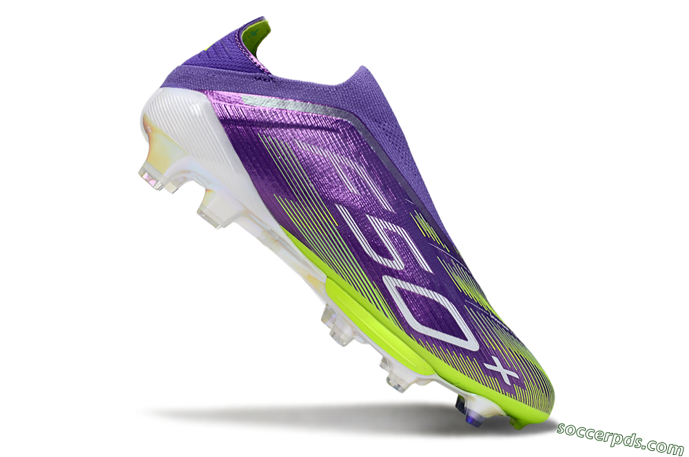 Adidas F50+ Elite Laceless FG Low-Tops Football Boots - Purple/Yellow/White 4
