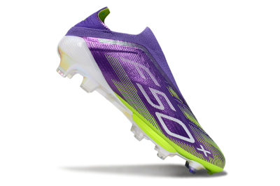 Adidas F50+ Elite Laceless FG Low-Tops Football Boots - Purple/Yellow/White