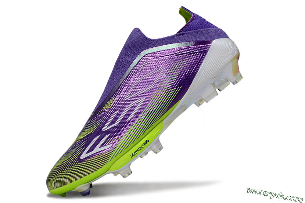 Adidas F50+ Elite Laceless FG Low-Tops Football Boots - Purple/Yellow/White 5