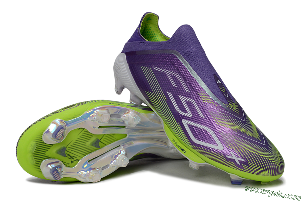 Adidas F50+ Elite Laceless FG Low-Tops Football Boots - Purple/Yellow/White 3