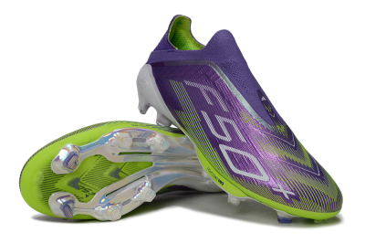 Adidas F50+ Elite Laceless FG Low-Tops Football Boots - Purple/Yellow/White