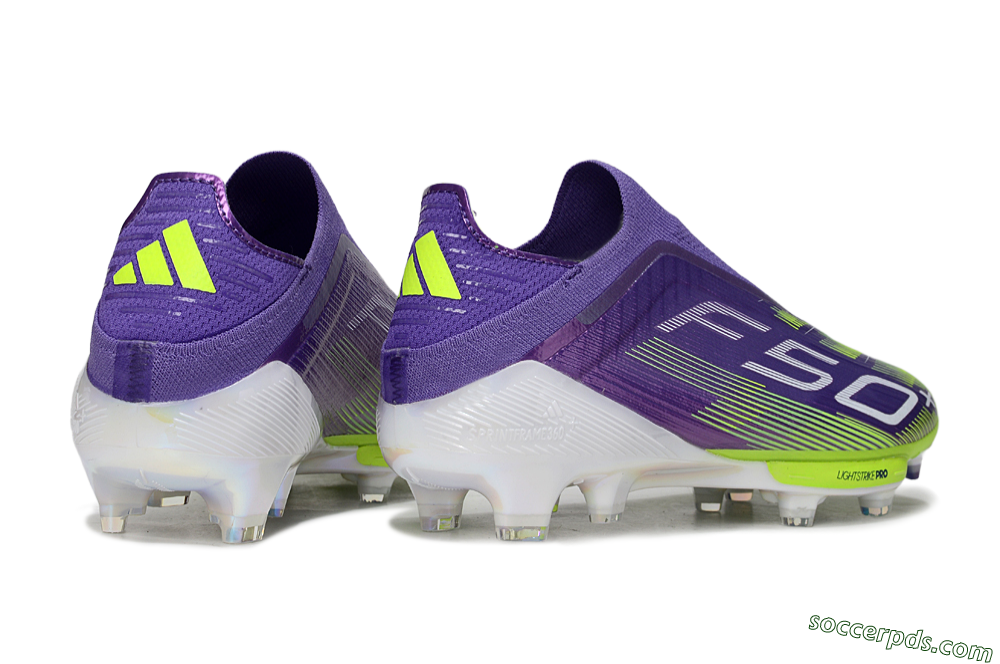 Adidas F50+ Elite Laceless FG Low-Tops Football Boots - Purple/Yellow/White 6