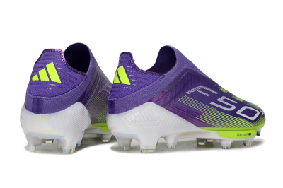 Adidas F50+ Elite Laceless FG Low-Tops Football Boots - Purple/Yellow/White